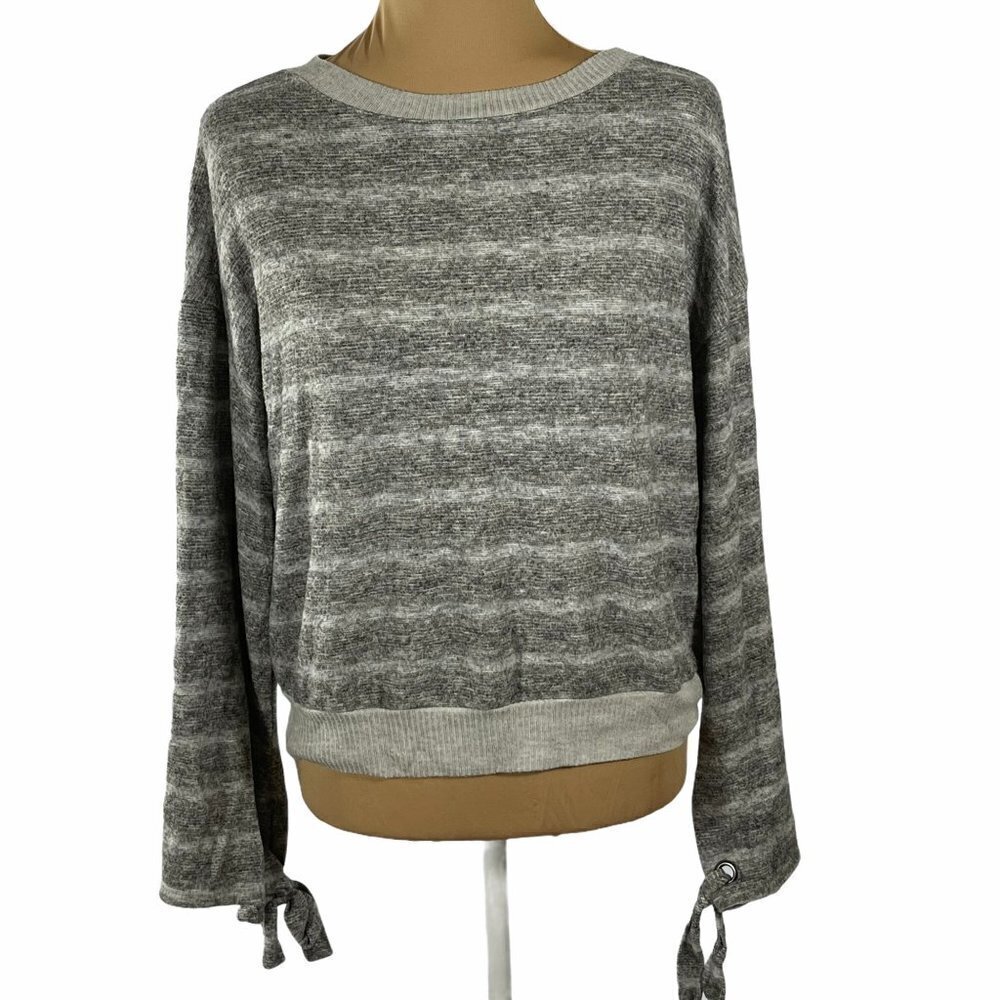 Project Social T Sweater Long Sleeve Grey Stripe Size Small S